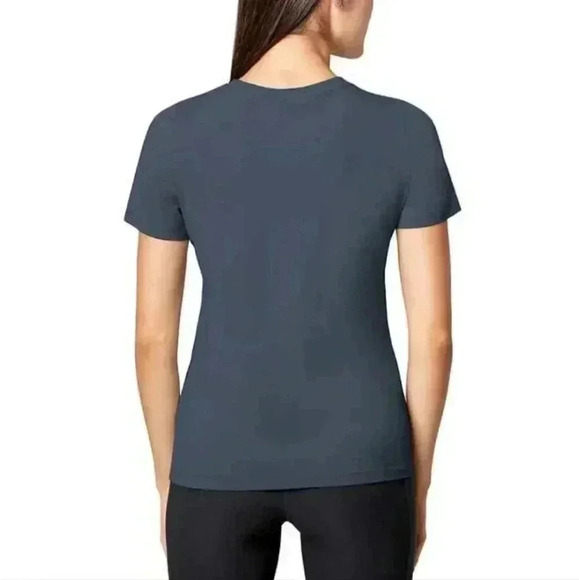 NWT Set of 2 Mondetta Active Tees XS Blue Grey Solid Striped T-shirts - Picture 4 of 11